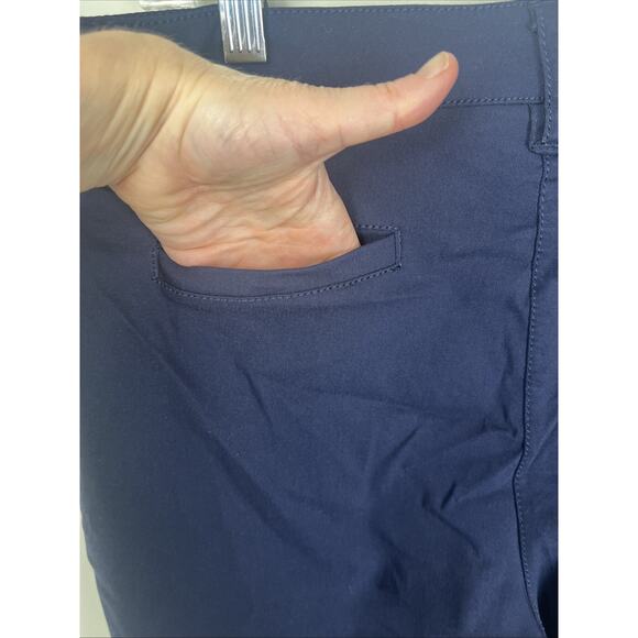 Zac & Rachel Straight Leg Pants Trouser Size 12 Navy Blue Stretch - Picture 7 of 9